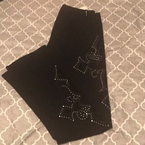 Black Boot Cut Rhinestone Pants